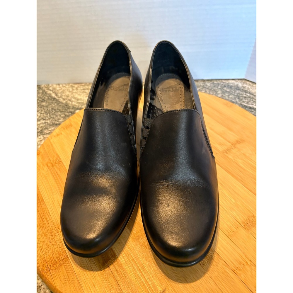 Dansko Leather Slip On‎ Heeled Mules Black Comfort Casual Shoes